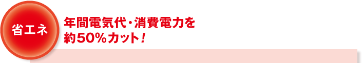 (省エネ)年間電気代・消費電力を約50%カット!
